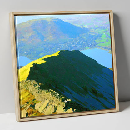 Vibrant Light on Low Pike lake district fell canvas wall art in natural frame