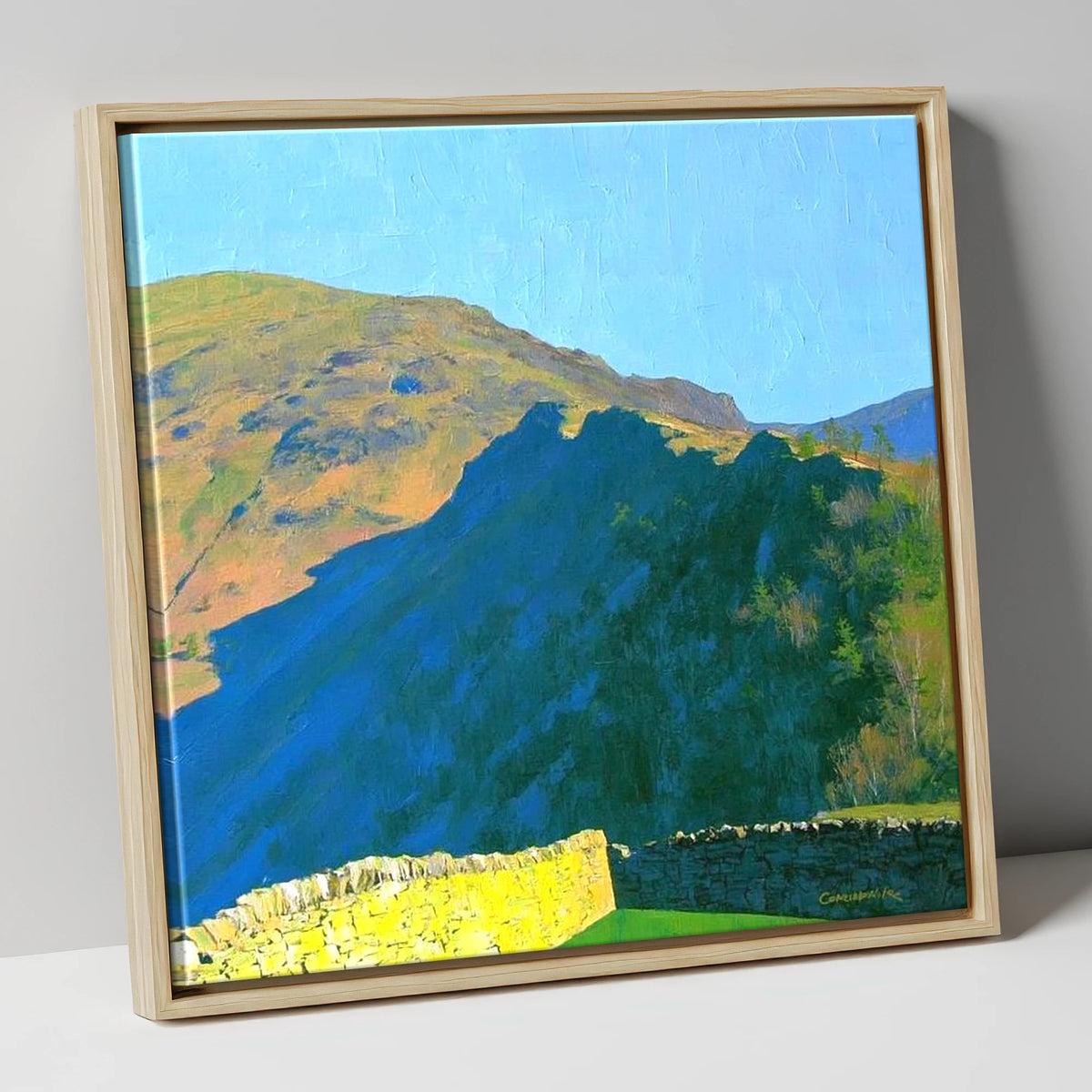 Grange Fell Ridge Bold Shadows lake district fell canvas wall art in natural frame