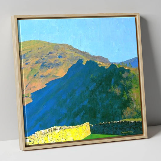 Grange Fell Ridge Bold Shadows lake district fell canvas wall art in natural frame