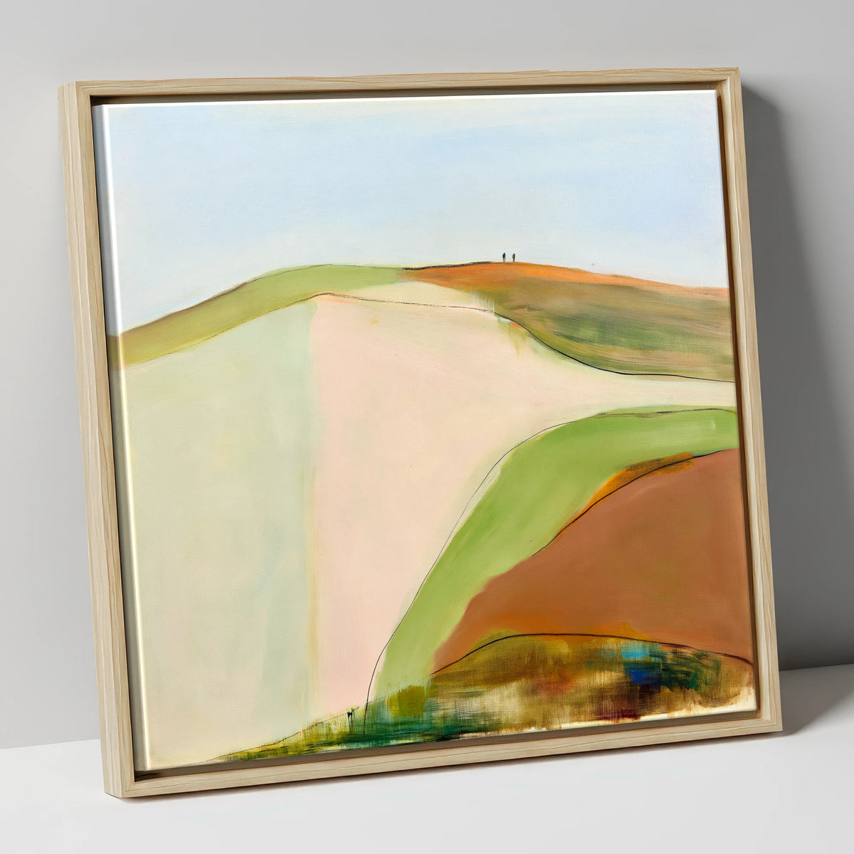 Contemporary Fell Top Walk lake district fell canvas wall art in natural frame