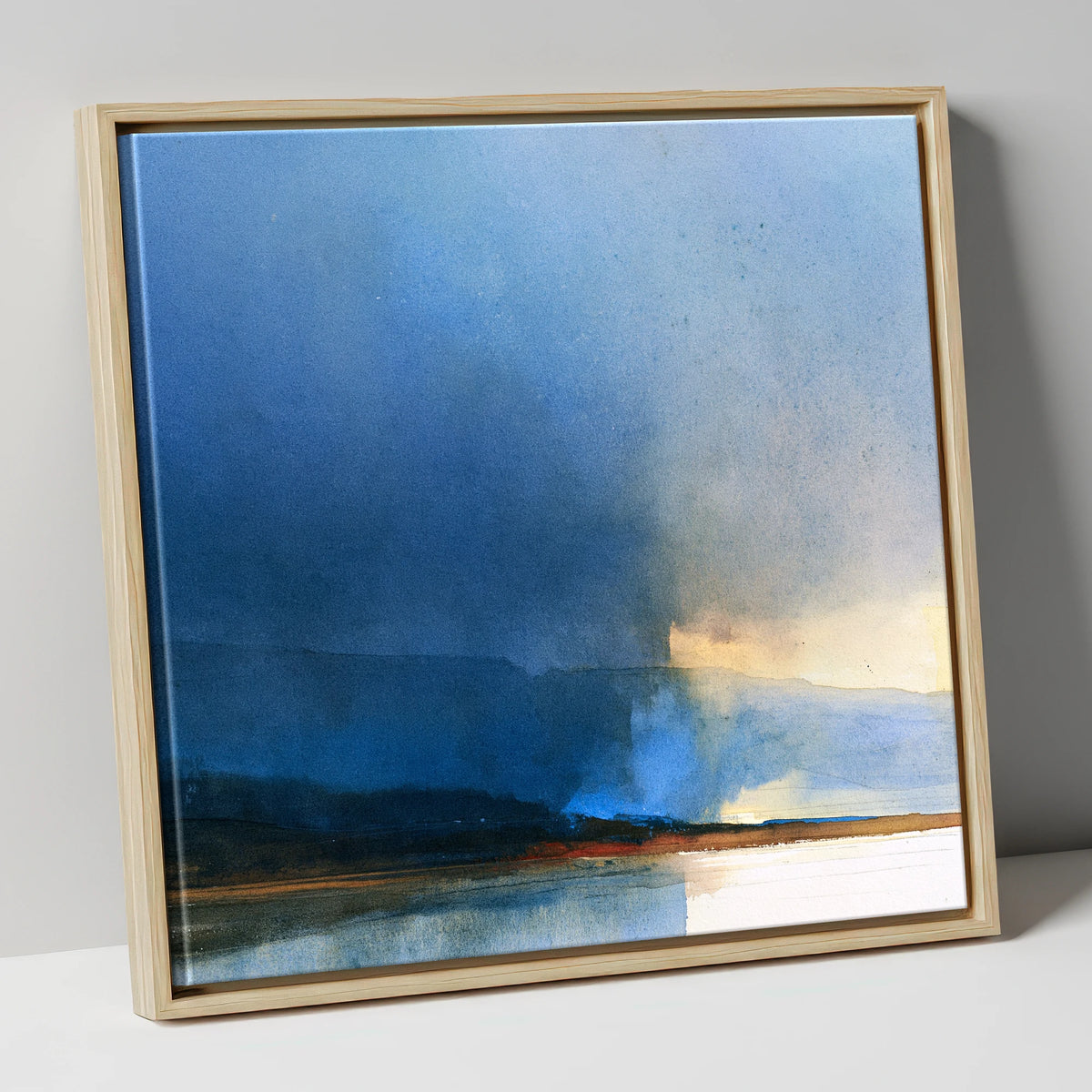 Indigo Storm Over the Fells lake district sky canvas wall art in natural frame