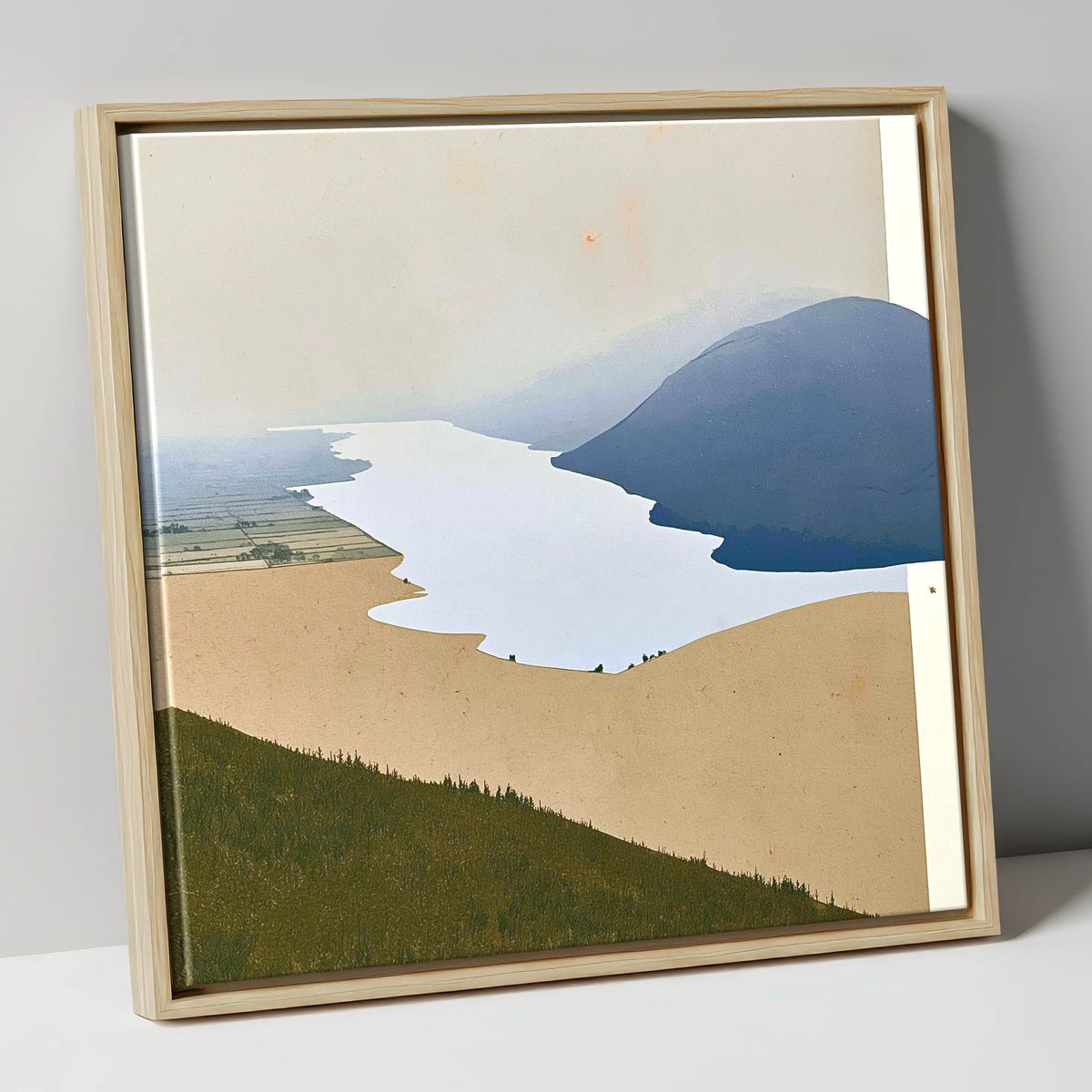 Bassenthwaite Lake and Slate Fells lake district lake canvas wall art in natural frame