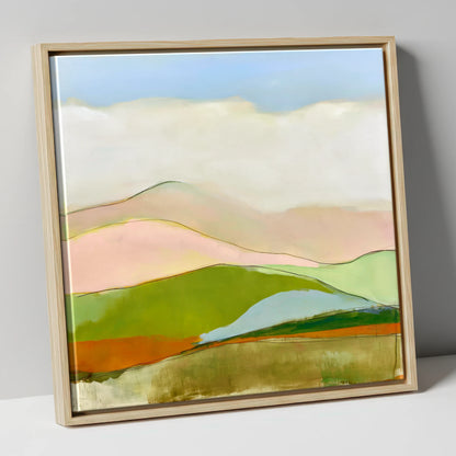 Abstract Rolling Fells Under Cloud lake district fell canvas wall art in natural frame