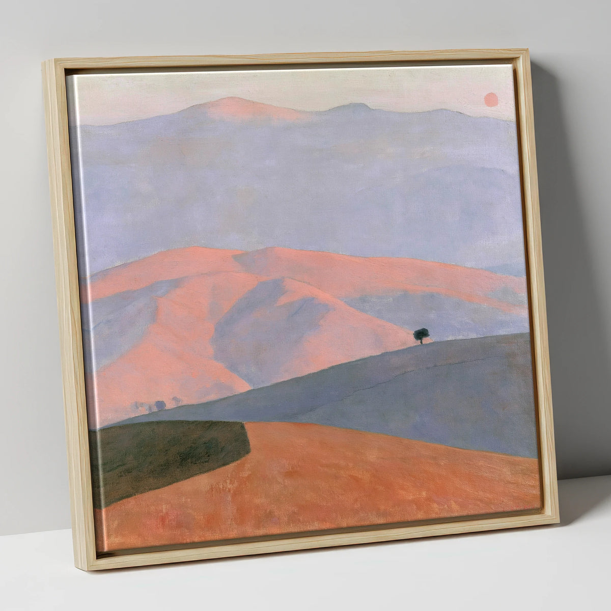 Pastel Fells in Evening Light lake district sky canvas wall art in natural frame