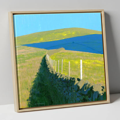 Vibrant Shadows on Loadpot Hill lake district fell canvas wall art in natural frame