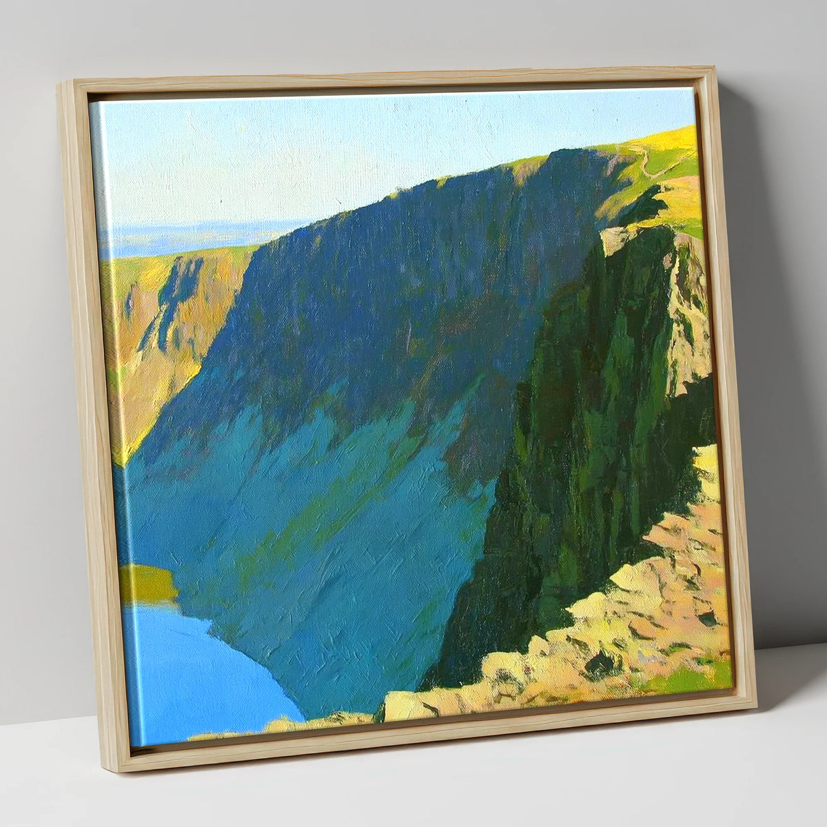 Scoat Fell Crags Vibrant Shadows lake district fell canvas wall art in natural frame