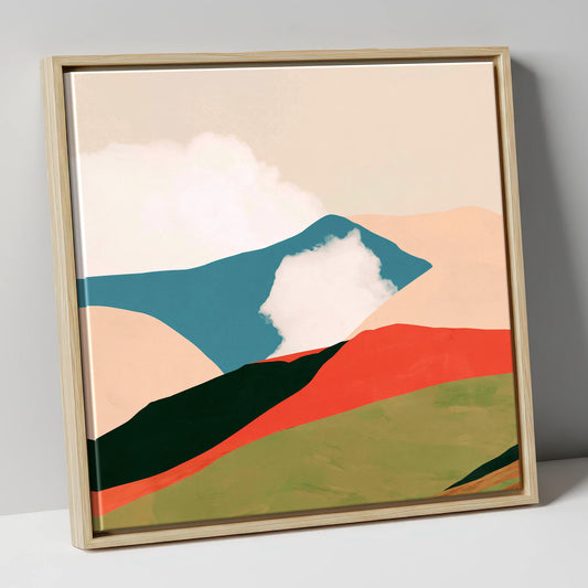 Bold Rolling Fells Under Cloud lake district fell canvas wall art in natural frame