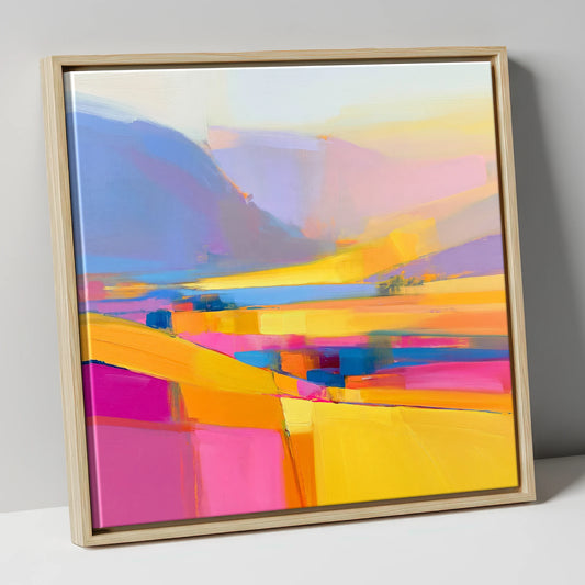 Vivid Lake District Dale Fields lake district valley canvas wall art in natural frame