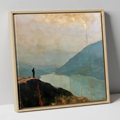 Atmospheric Wasdale From Great Gable lake district fell canvas wall art in natural frame