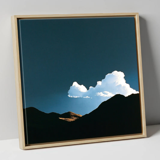 Storm Cloud Over Silhouetted Fells lake district sky canvas wall art in natural frame