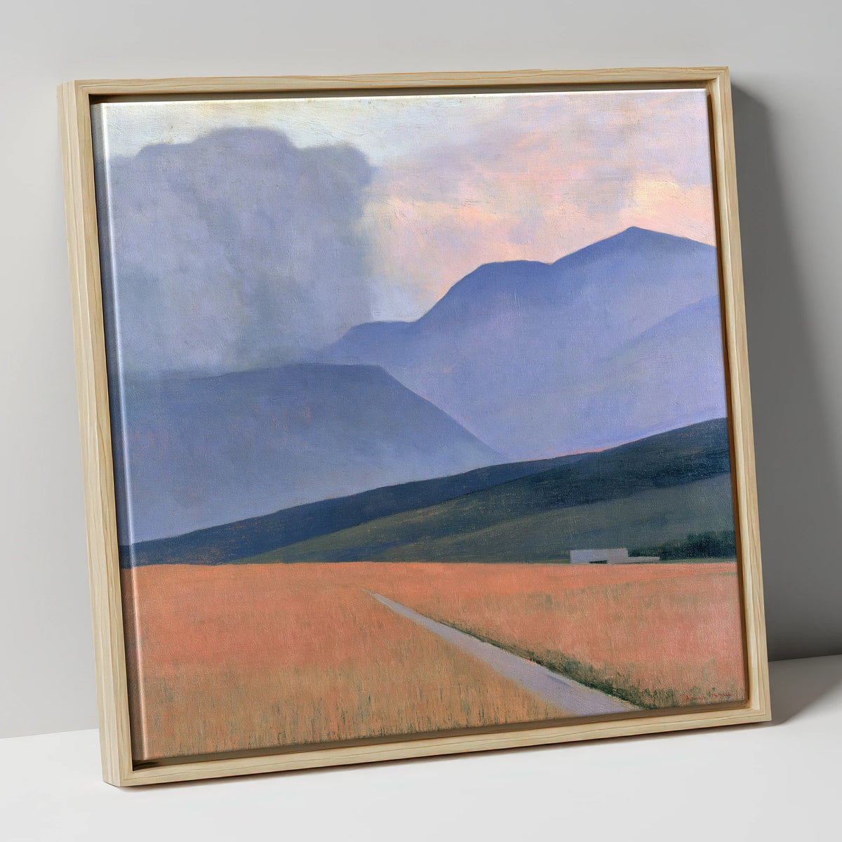 Storm Clouds Over Lavender Fells lake district sky canvas wall art in natural frame
