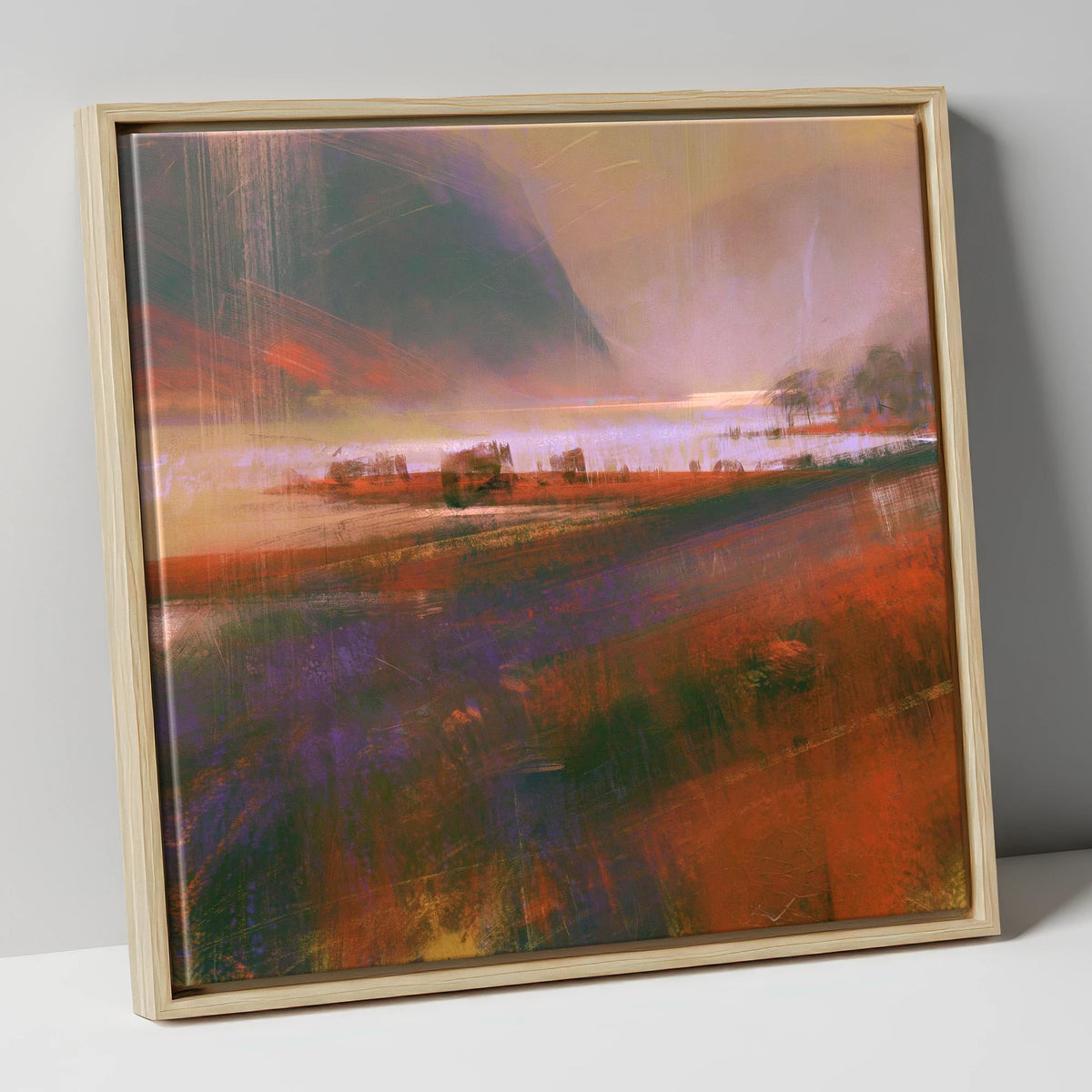 Autumn Light on Ullswater lake district lake canvas wall art in natural frame