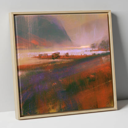 Autumn Light on Ullswater lake district lake canvas wall art in natural frame