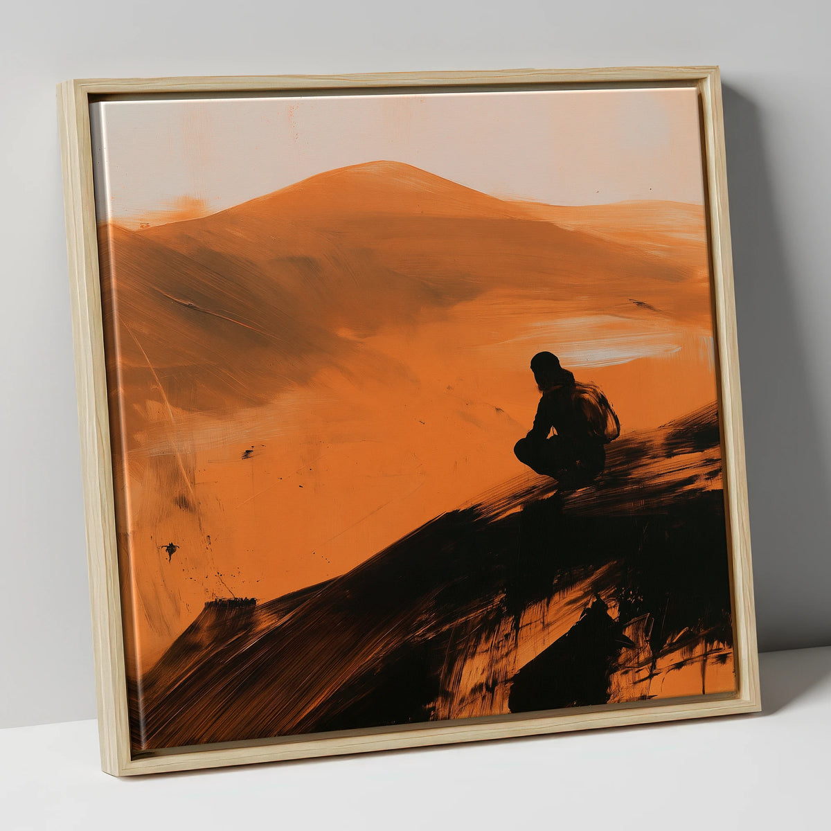 Blencathra Walker in Amber Light lake district fell canvas wall art in natural frame