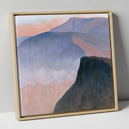 Mountain Ridge in Pastel Mist lake district fell canvas wall art in natural frame