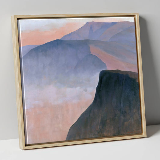 Mountain Ridge in Pastel Mist lake district fell canvas wall art in natural frame