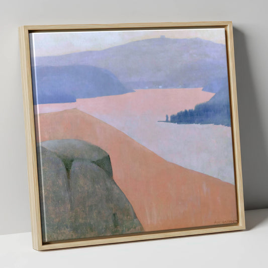 Pastel Ullswater from Gowbarrow Fell lake district lake canvas wall art in natural frame