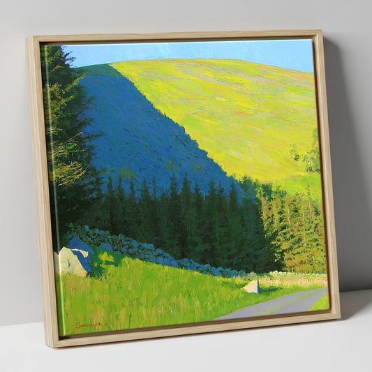 Diagonal Shadow Over Graystones Fell lake district fell canvas wall art in natural frame