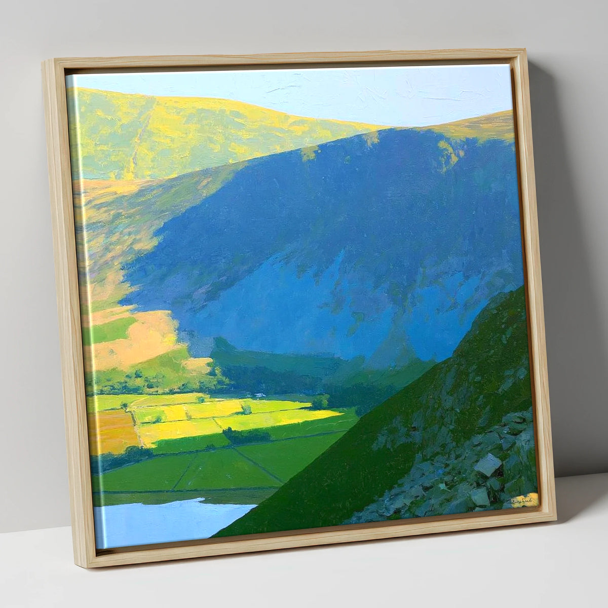 Arthur's Pike Sweeping Ridge Shadow lake district fell canvas wall art in natural frame