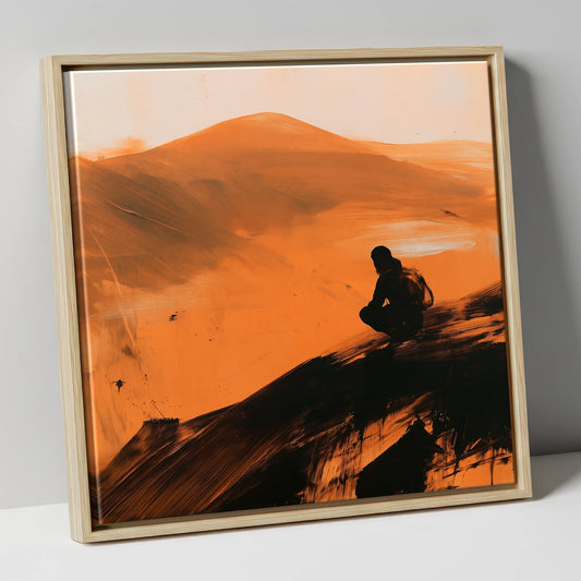 Blencathra Walker in Amber Light lake district fell canvas wall art in natural frame