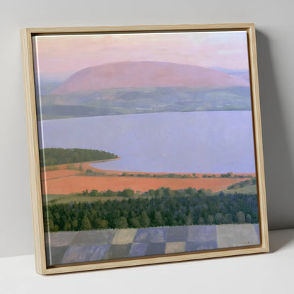 Bassenthwaite Lake in Pastel Light lake district lake canvas wall art in natural frame
