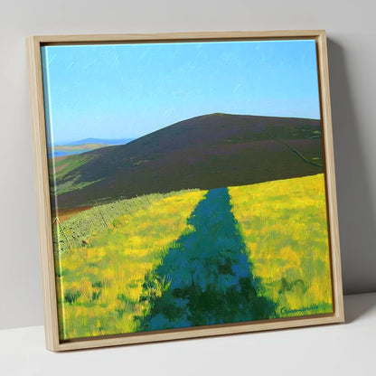 Vibrant Track To Great Calva lake district fell canvas wall art in natural frame