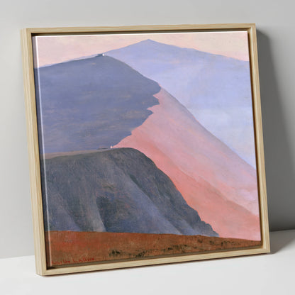 Mountain Summit in Pink Light lake district fell canvas wall art in natural frame