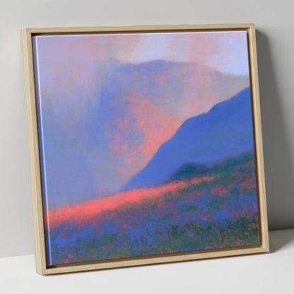 Pink Storm Clouds Over Fells lake district sky canvas wall art in natural frame
