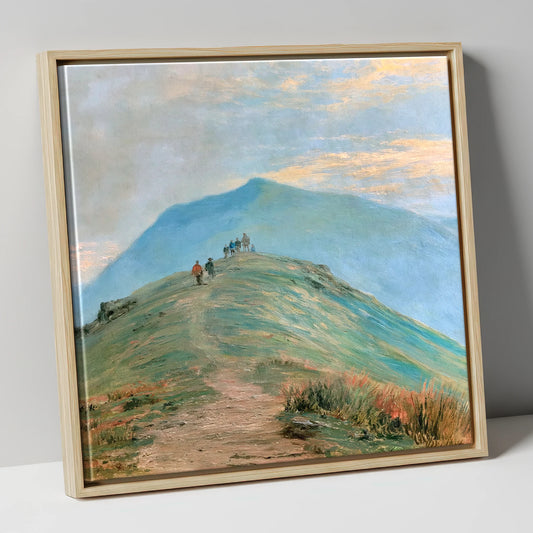 Ascending the Fell Ridge lake district fell canvas wall art in natural frame