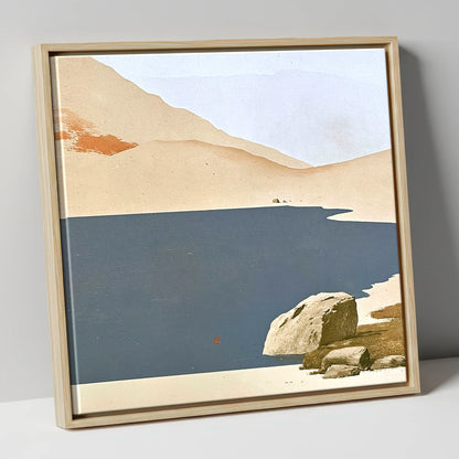 Slate Waters of Easedale Tarn lake district lake canvas wall art in natural frame
