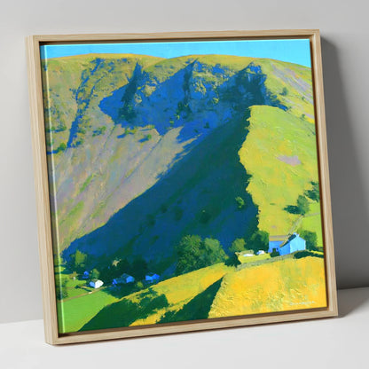 Vibrant Shadows on Bonscale Pike lake district fell canvas wall art in natural frame