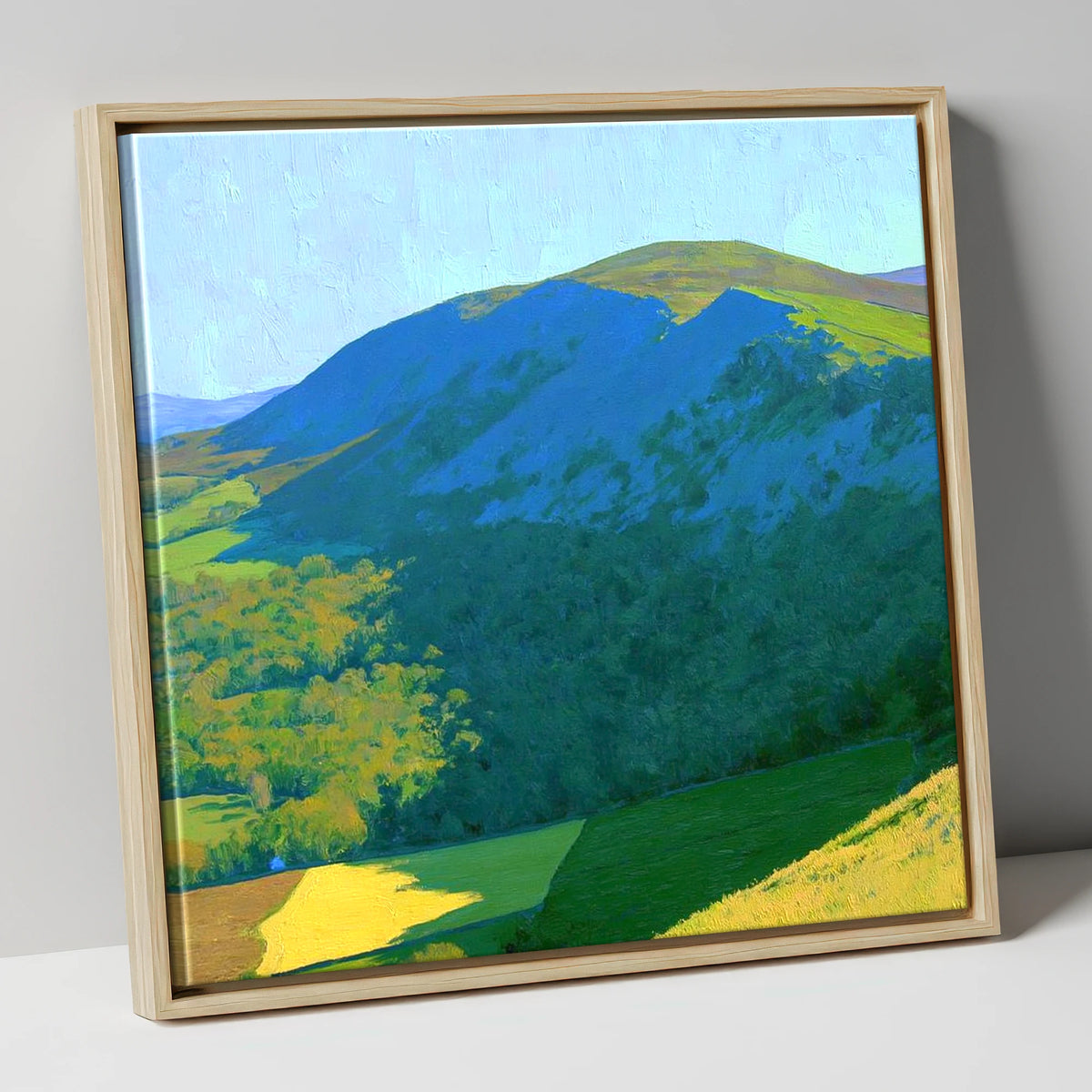 Sale Fell in Bold Light lake district fell canvas wall art in natural frame