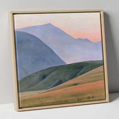 Rolling Fells in Pastel Light lake district fell canvas wall art in natural frame