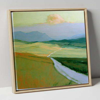 Winding Path Through Rolling Fells lake district fell canvas wall art in natural frame