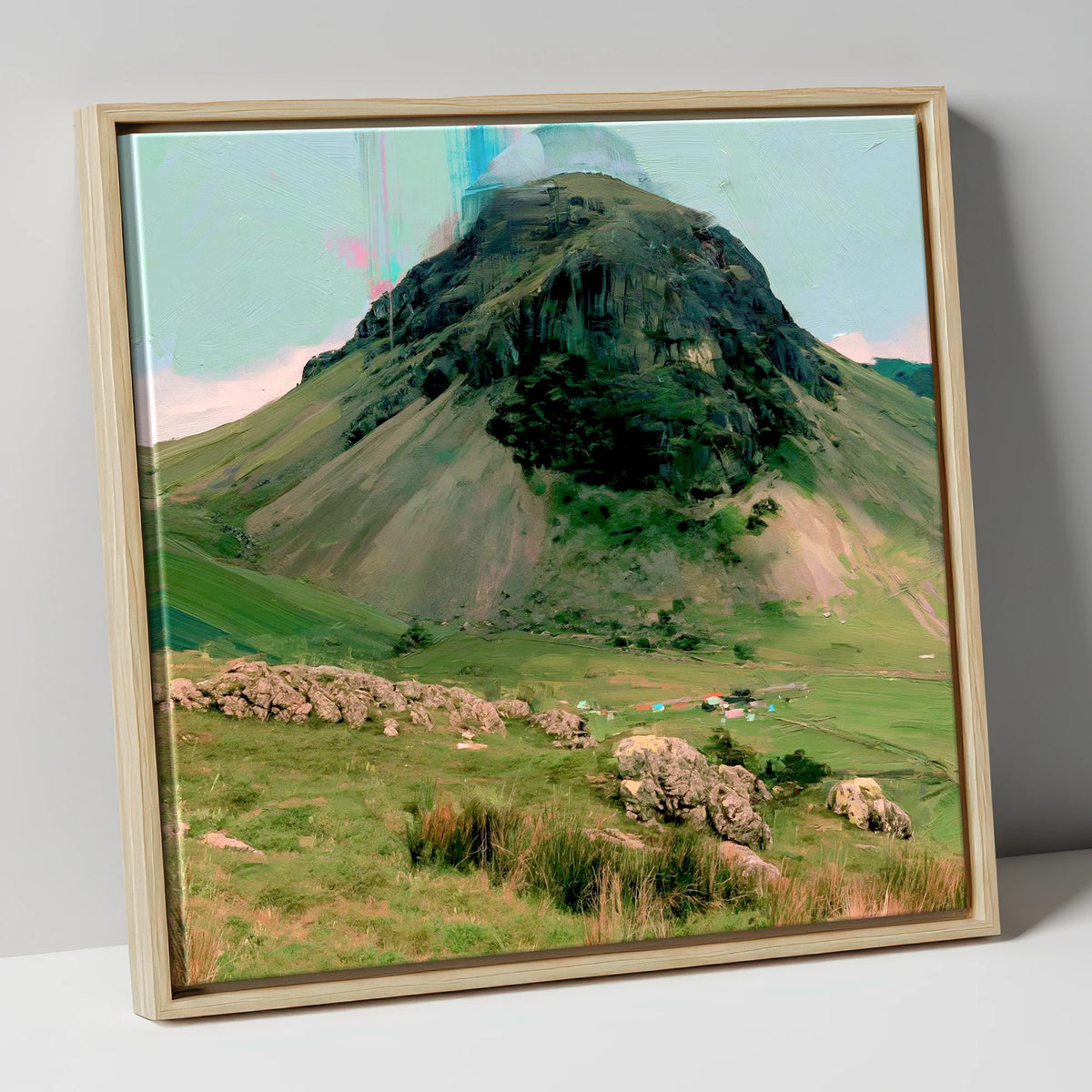 Great Gable Vibrant Summit lake district fell canvas wall art in natural frame