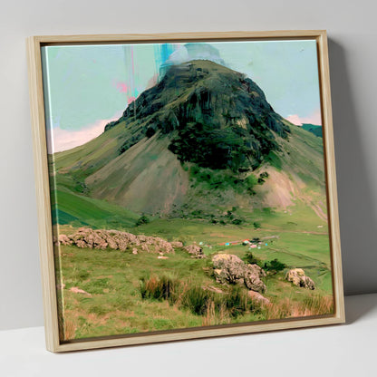 Great Gable Vibrant Summit lake district fell canvas wall art in natural frame