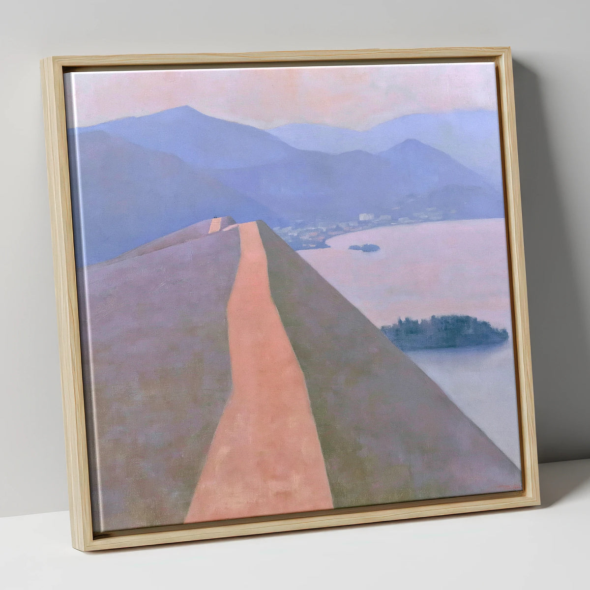 Cat Bells Path Above Derwentwater lake district fell canvas wall art in natural frame