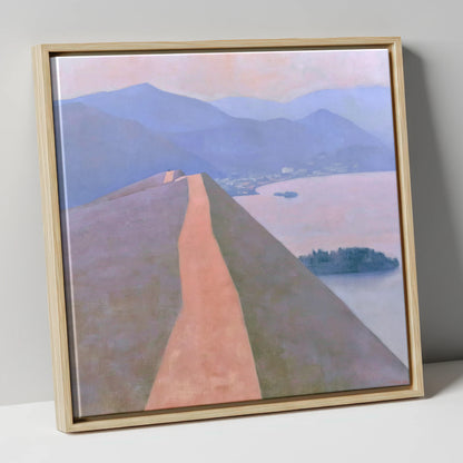 Cat Bells Path Above Derwentwater lake district fell canvas wall art in natural frame