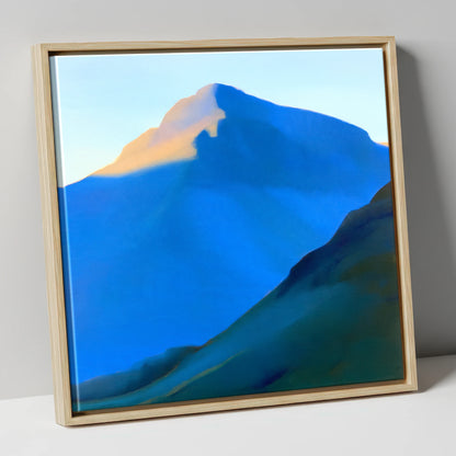 Great Gable in Bold Blue lake district fell canvas wall art in natural frame