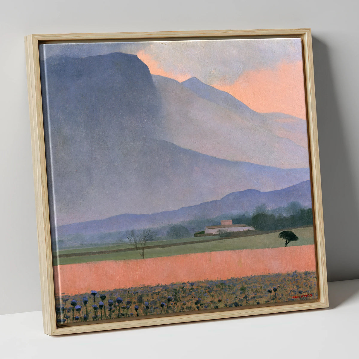 Passing Storm Over Slate Fells lake district sky canvas wall art in natural frame