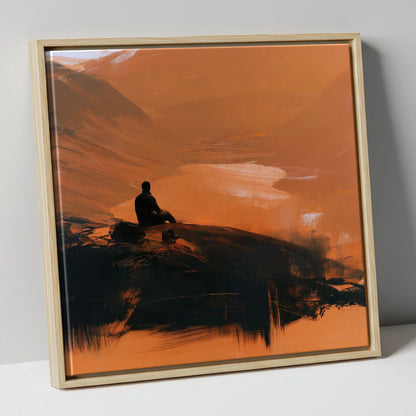Innominate Tarn in Amber Light lake district fell canvas wall art in natural frame