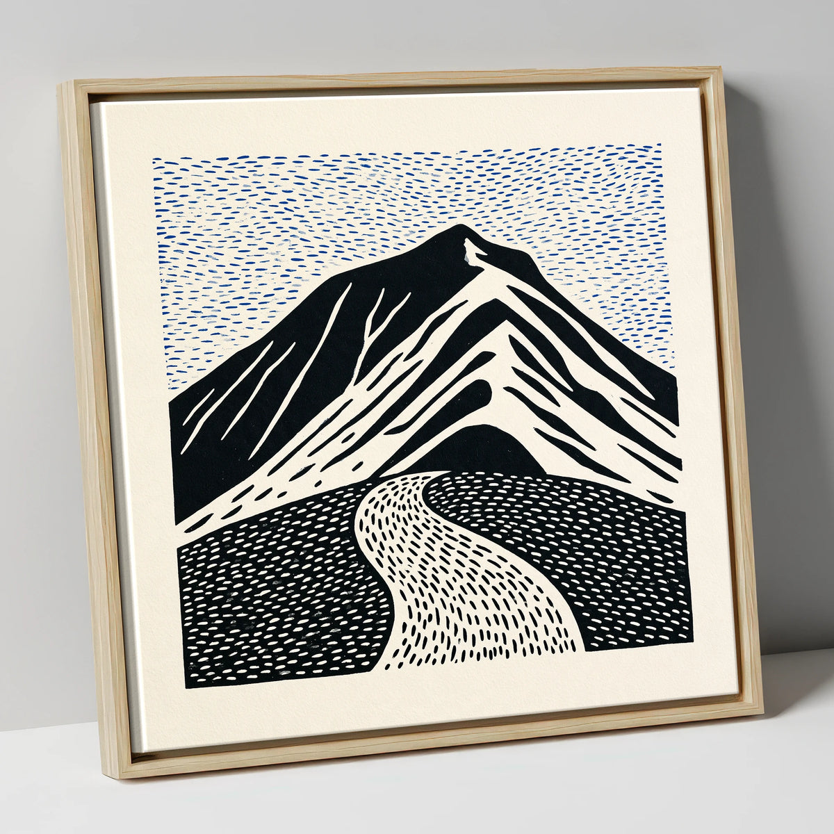 Blencathra Beneath a Rhythmic Sky lake district fell canvas wall art in natural frame