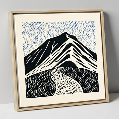 Blencathra Beneath a Rhythmic Sky lake district fell canvas wall art in natural frame