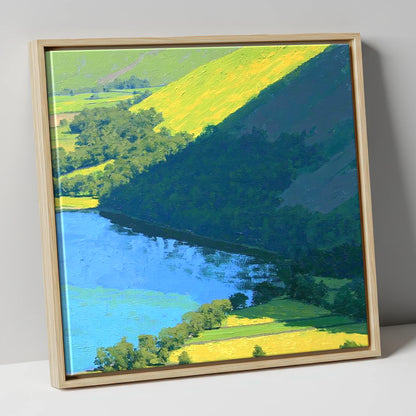 Burnbank Fell Above The Lake lake district fell canvas wall art in natural frame
