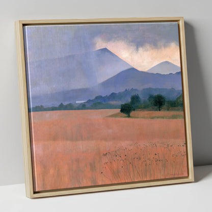 Distant Storm Over The Fells lake district sky canvas wall art in natural frame