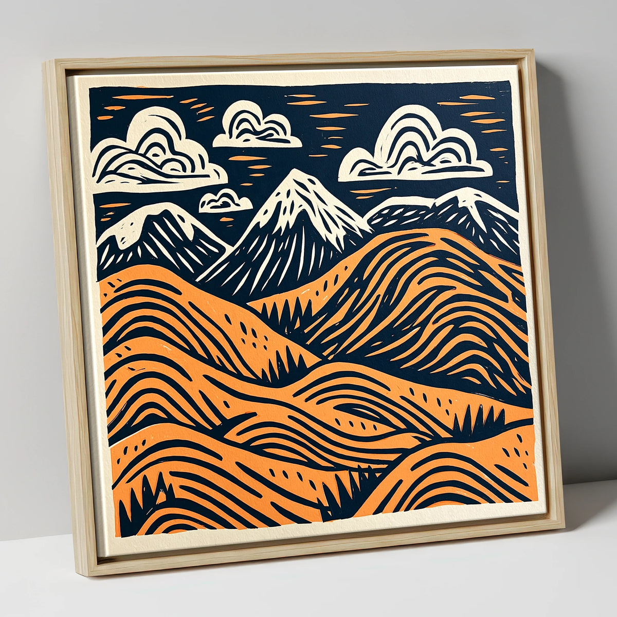 Terracotta Fells Summit View lake district fell canvas wall art in natural frame