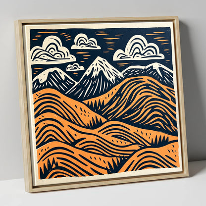 Terracotta Fells Summit View lake district fell canvas wall art in natural frame