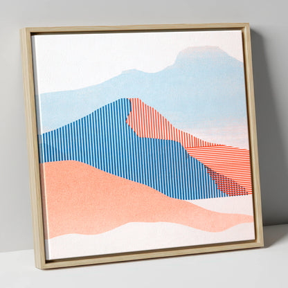Geometric Fell Summit View lake district fell canvas wall art in natural frame