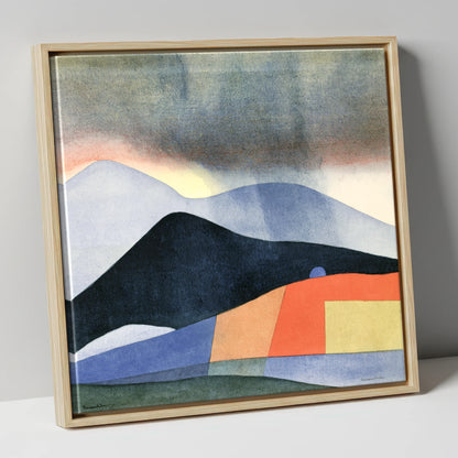 Abstract Fells Under Storm Clouds lake district sky canvas wall art in natural frame