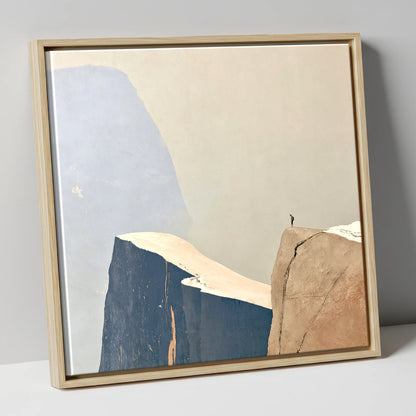 Fell Walker on Ochre Ridge lake district walking canvas wall art in natural frame